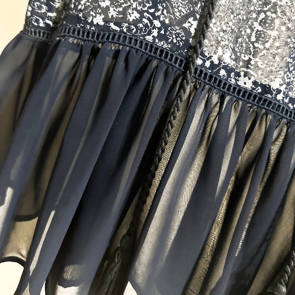 Boho Blue Top with Ruffles - Picture 3 of 4